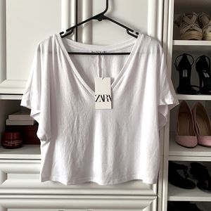 Zara White Crop Top